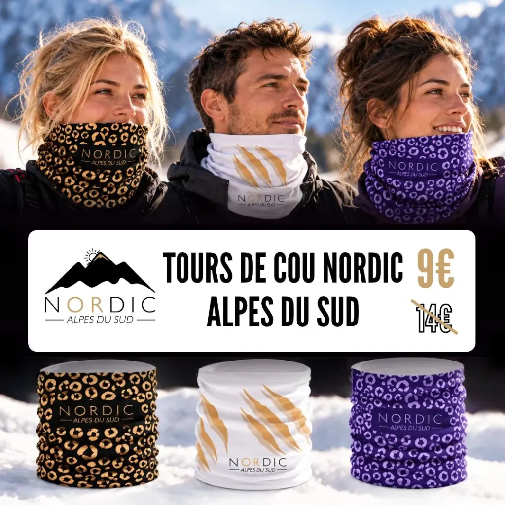 🧶Tour de Cou Nordic Alpes du Sud - Unisexe – Performance & Style  (Leopard)